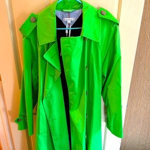 New neon green trench , very good quality